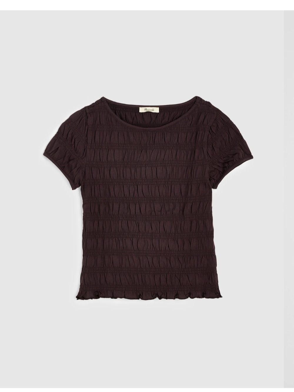 Madewell Short Sleeve Textured Tee — Dark Brown